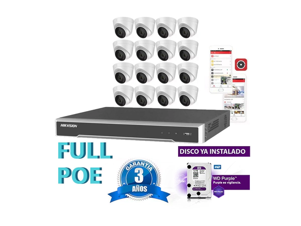 Kit Full Poe Ip 7616 + 16 1323 + Disco