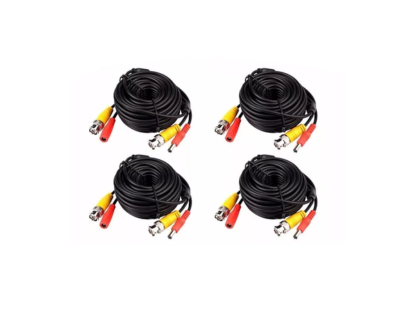 Kit x4 - Cable 20m - CCTV BNC Video + Power Alimentación