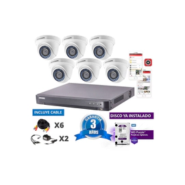 Kit Turbo 7208hqhi + 6 56d0t + Disco + Cable 20m