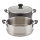 Olla con tapa y vaporiera Farberware 5,5lt antiadherente negra