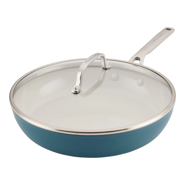 Sarten con tapa Kitchenaid 31 cm Anodizado Ceramico Agave
