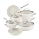 Batería de cocina Kitchenaid 10 pzs cerámico antiahderente almond