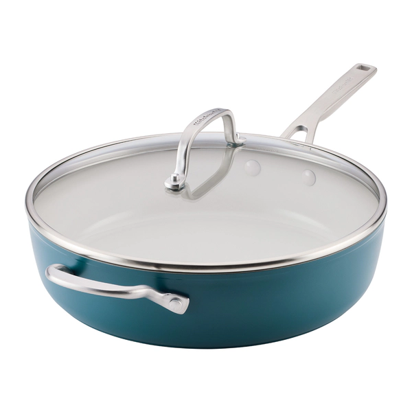 Sarten con tapa y asa Kitchenaid 4,7Lts Anodizado Agave