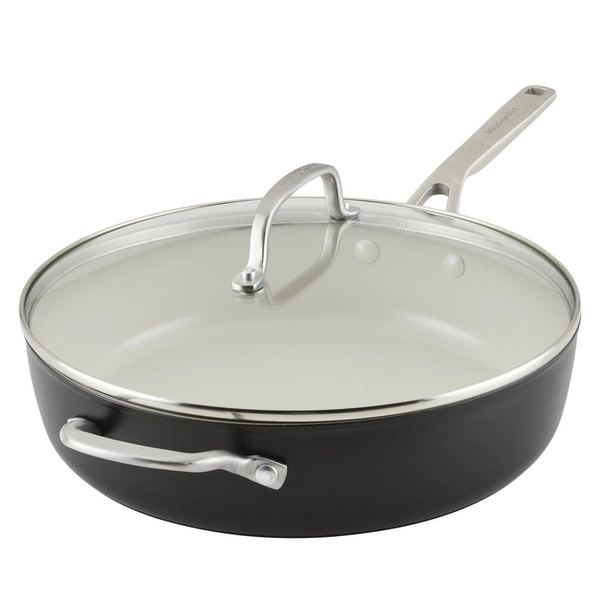 Sarten Kitchenaid C/Tapa Antiadherente Cerámico 4,7L Negro