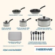 Batería de cocina Farberware 15 pzs Antiadherente gris