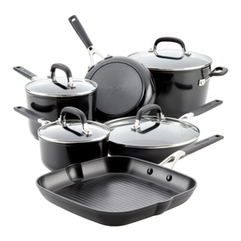 Batería de cocina Kitchenaid 10 pzs anodizado negro