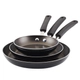 Set 3 sartenes Farberware 20, 24 y 30cm antiadherentes negro