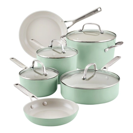 Batería de cocina Kitchenaid 10 pzs cerámico anodizado