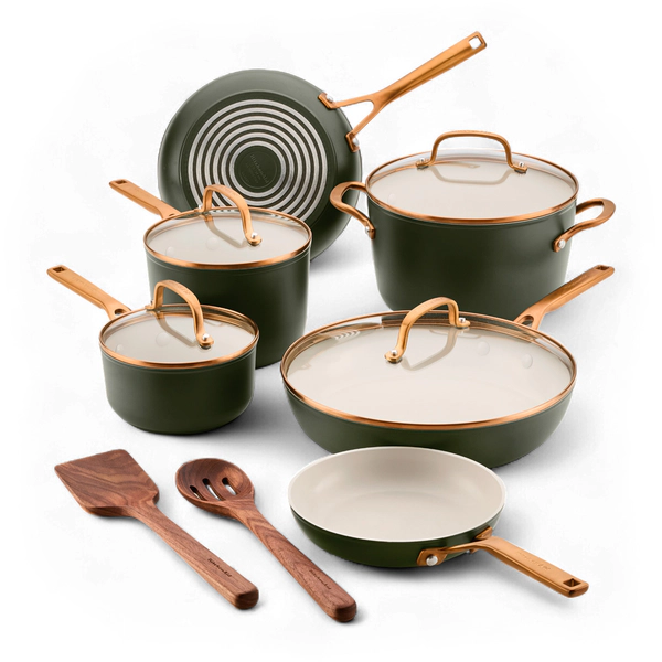 Bateria de cocina Kitchenaid 12 Pzs Anodizado Evergreen