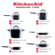 Batería de cocina Kitchenaid 10 pzs anodizado negro