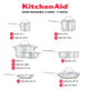 Batería de cocina Kitchenaid 11 pzs acero Inoxidable induccion