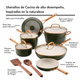 Bateria de cocina Kitchenaid 12 Pzs Anodizado Evergreen