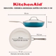Sarten con tapa Kitchenaid 31 cm Anodizado Ceramico Agave