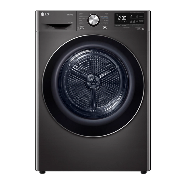 Secarropas LG 10.5 Kg Plata Inverter Carga Frontal