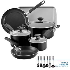 Batería de cocina Farberware 15 pzs Antiadherente negra