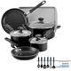 Batería de cocina Farberware 15 pzs Antiadherente negra