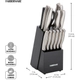 Taco de cuchillos Farberware 15 Pzs Mango Acero Negro