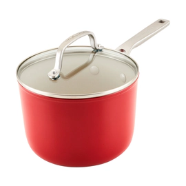 Olla Con Tapa Kitchenaid 2,8Lts Ceramica Antiadherente Rojo