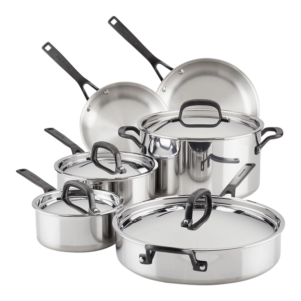 Bateria de cocina Kitchenaid 10 Pzs Acero Inoxidable