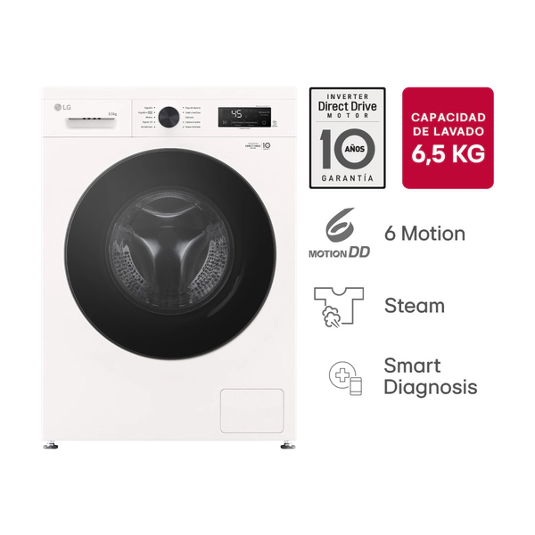 Lavarropas LG Inverter 6,5 Kg Blanco