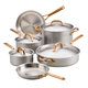 Bateria de cocina Kitchenaid 10 Pzs Acero Inoxidable Stonewash