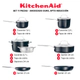 Batería de cocina Kitchenaid 11 pzs Anodizado