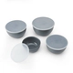 Set De 4 Bowls Con Tapa Kitchenaid Gris