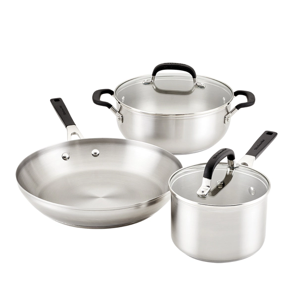 Batería de cocina Kitchenaid 5 pzs acero Inoxidable