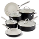 Batería de cocina Kitchenaid 10 pzs cerámico anodizado negra