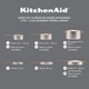 Bateria de cocina Kitchenaid 10 Pzs Acero Inoxidable Stonewash