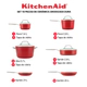 Batería de cocina Kitchenaid 10 pzs cerámico anodizado roja
