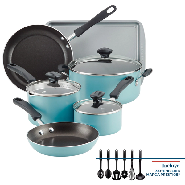 Batería de cocina Farberware 15 pzs Antiadherente azul