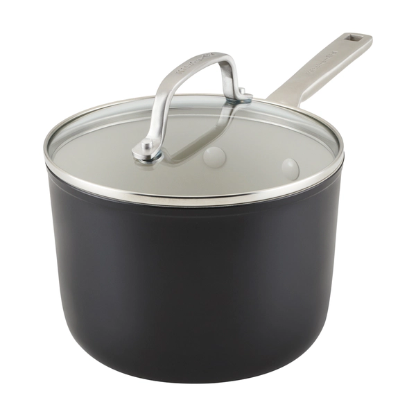 Olla Con Tapa Kitchenaid 2,8Lts Ceramica Antiadherente Negro