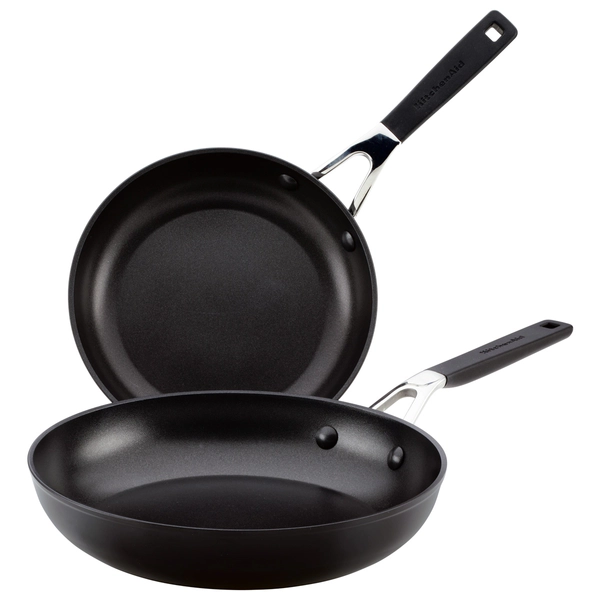 Set Sartenes Kitchenaid 2 Pzs 21 Y 25 Cm Negro Onyx Anodizado