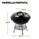 PARRILLA A CARBON PORTATIL 35CM CUISINART CCG-190