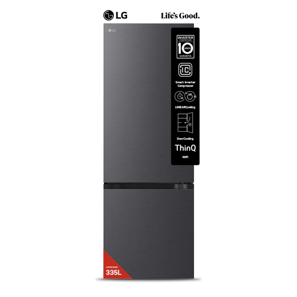 HELADERA LG VB33BPM 335L INVERTER THINQ MATTE BLACK