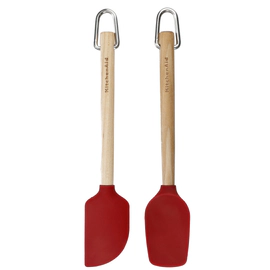 Set De Espatulas Kitchenaid X2 Abedul Silicona Rojo