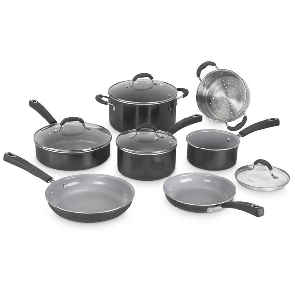 BATERIA DE COCINA CUISINART 54C-11BK 11 PIEZAS ANTIADHERENTE CERAMICO