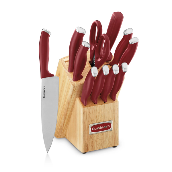 SET DE CUCHILLOS CUISINART C77SSR-12P 12 PIEZAS ACERO INOX ROJO