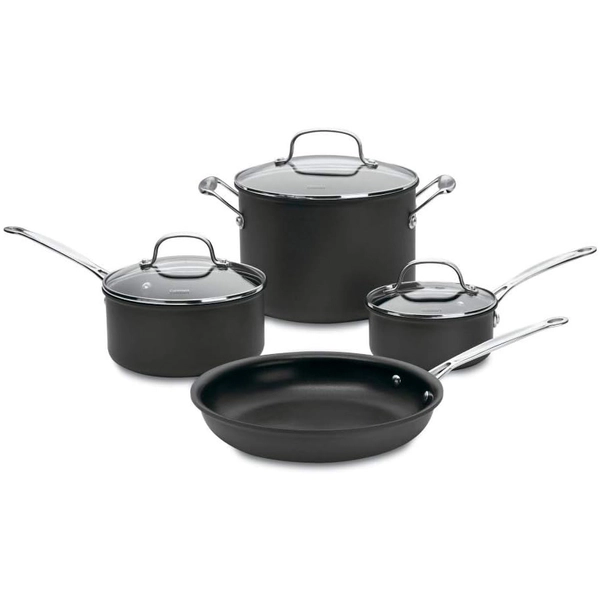 BATERIA DE COCINA CUISINART 66-7P1 7 PIEZAS ANTIADH ANORDIZADO DURO