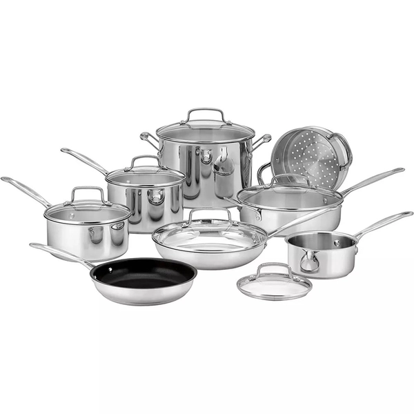 BATERIA DE COCINA CUISINART 77-14N 14 PIEZAS ACERO INOXIDABLE