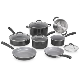 BATERIA DE COCINA CUISINART 54C-11BK 11 PIEZAS ANTIADHERENTE CERAMICO