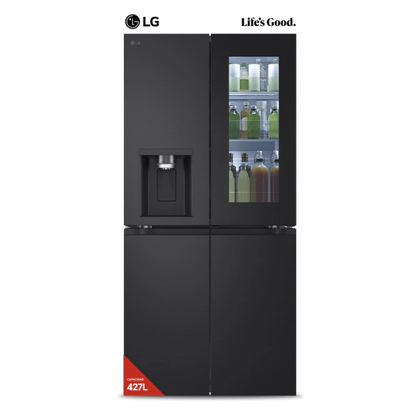 HELADERA LG GM57SXM INSTAVIEW INVERTER 418LTS NEGRO MATTE
