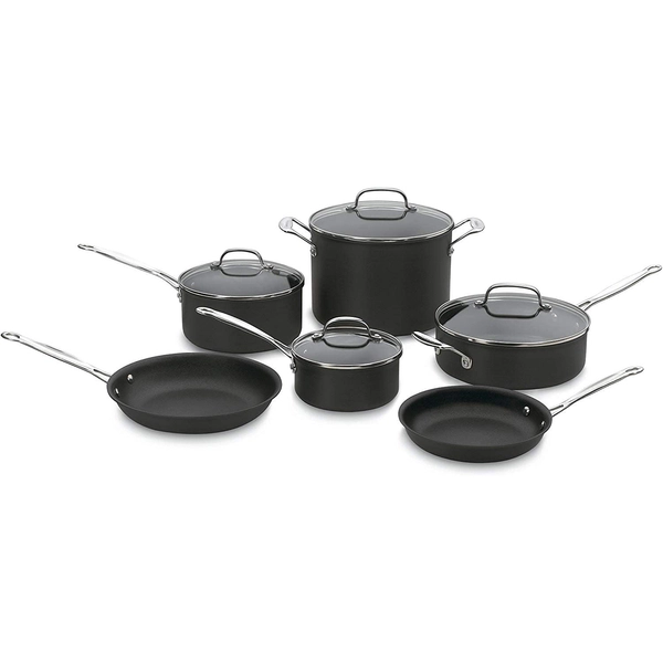 BATERIA DE COCINA CUISINART 66-10 10 PIEZAS ANTIADH ANODIZADO DURO