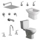 Juego de baño Completo Ferrum Bari+Griferia Lever Triumph C