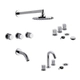 Griferia baño completa Fv California Lavatorio Ducha Bidet