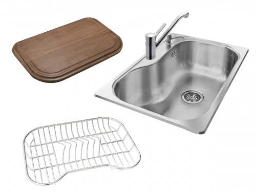 Bacha Cocina luxor Johnson Si71A +Griferia Fv+accesorios