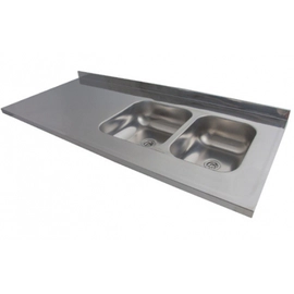 Mesada Dhinox Eco doble 120cm 1 ag c/bacha 52x32 Der