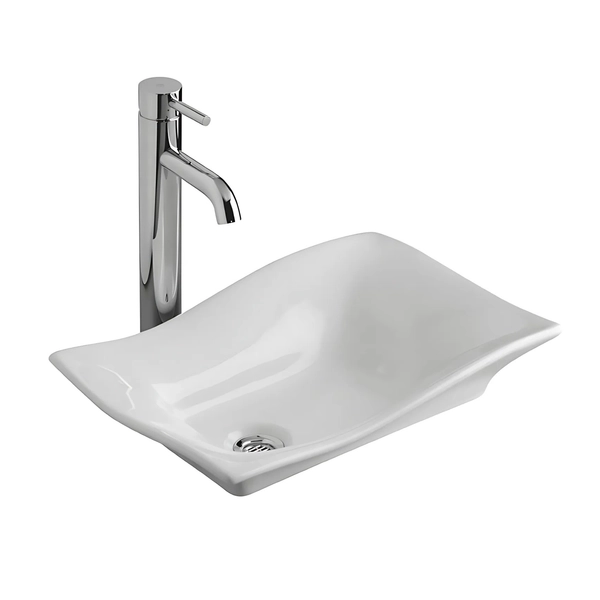 Bacha de lavatorio Ferrum 51x35 cm tori ondulada TOR-BH-048-BL