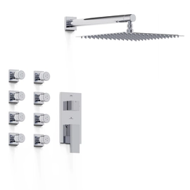 Griferia ducha 2V c/escocesa monocomando Hidromet Intrepid cromo 9713CRCR